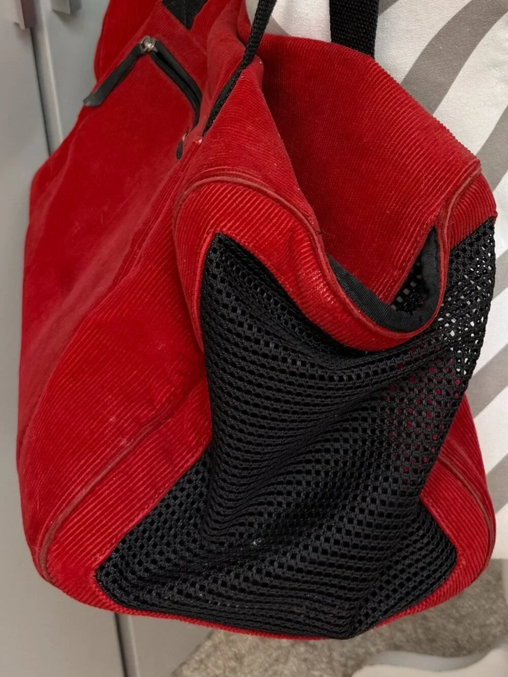 Kate Spade Red Corduroy Dog Carrier